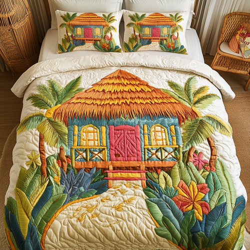Sunshine Shores 3-Piece Quilted Bedding Set NCU0NVH701