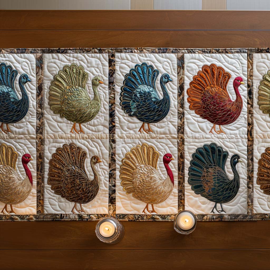 Maple Grove Turkey Quilted Table Runner NCU0DV1073 main image 1
