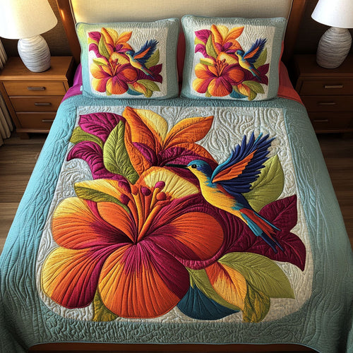 Tropical Whispers 3-Piece Quilted Bedding Set NCU0PTT069