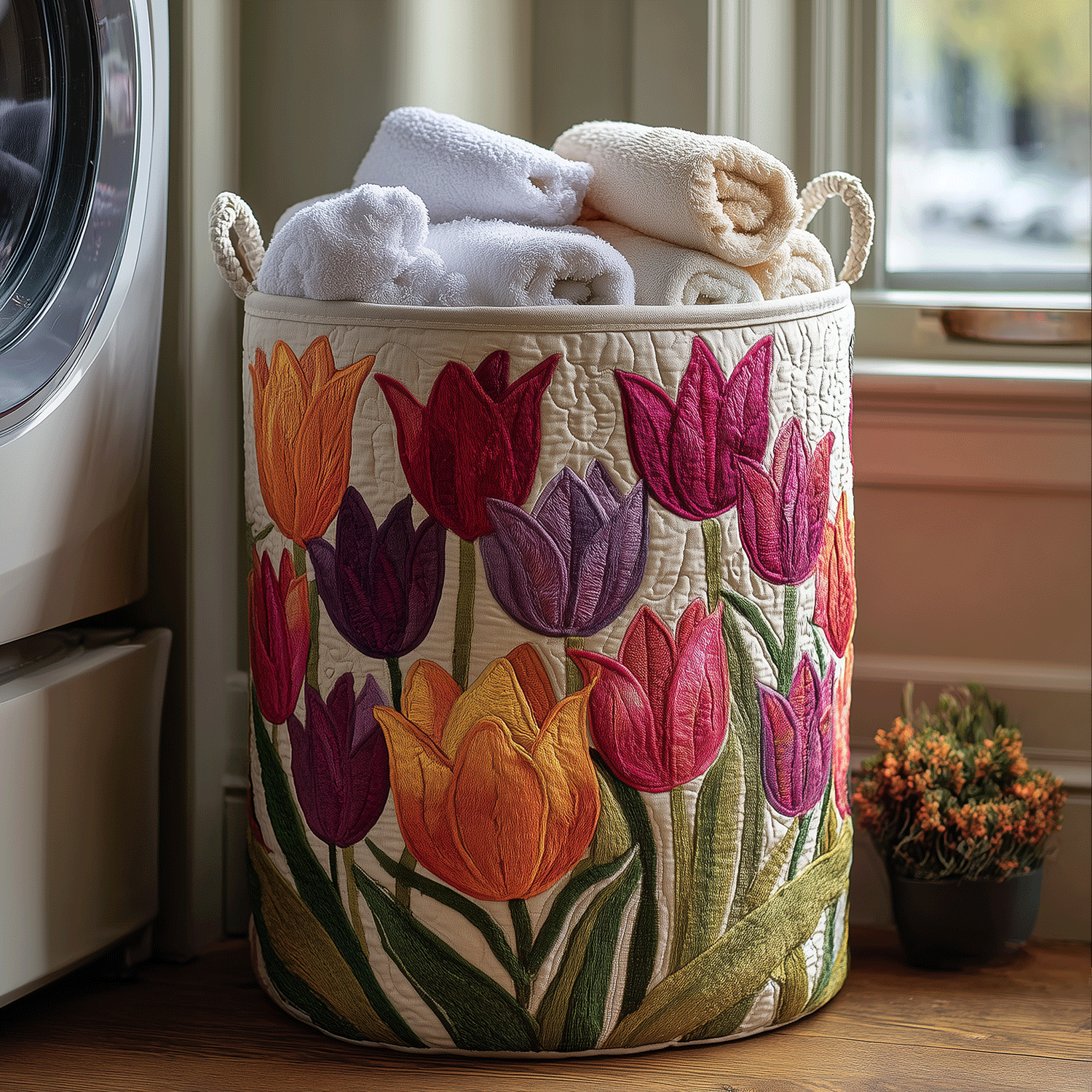 Autumn Whimsy Quilted Laundry Basket GFTOTP11063 main image 0