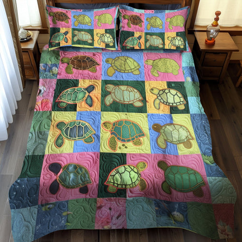 Turtle Waves 3-Piece Quilted Bedding Set NCU0TL484