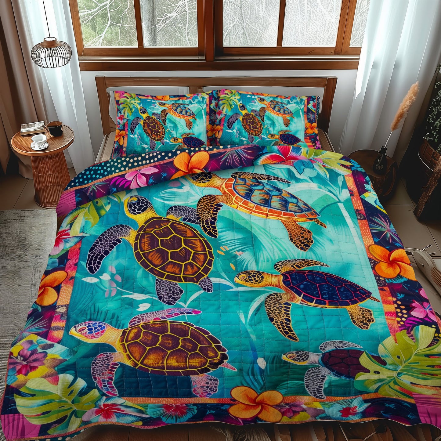 Turtle Paradise 3-Piece Quilted Bedding Set NCU0TL472