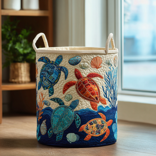 Turtle Shore Quilted Laundry Basket NCU0DDK1165