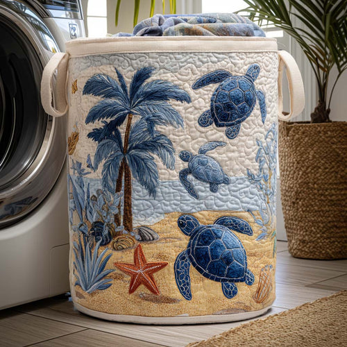 Turtle Tides Quilted Laundry Basket NCU0DV699