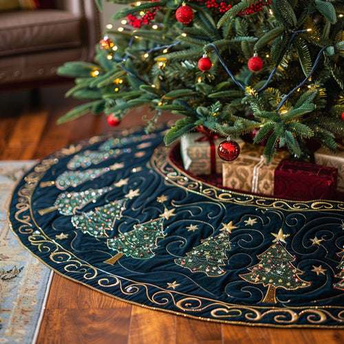 Twilight Forest Quilted Tree Skirt NCU0NTV329
