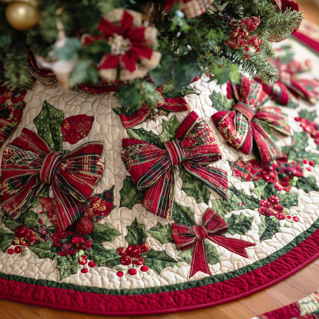 Twinkle Ornament Path Christmas Quilted Tree Skirt NCU0NTD747