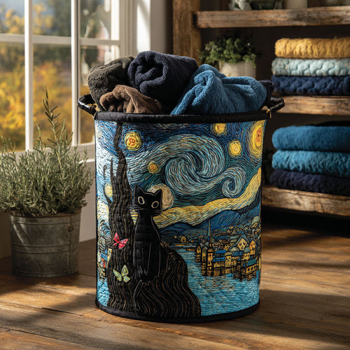Whiskers in the Wind Quilted Laundry Basket NCU0PTT940