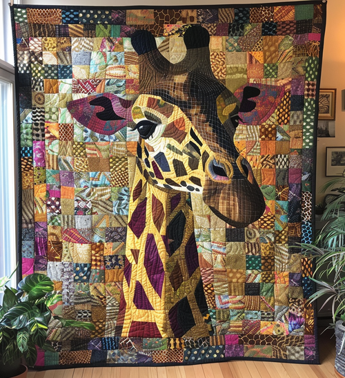 Wild Giraffe Serenade Quilted Blanket NCU0PT086