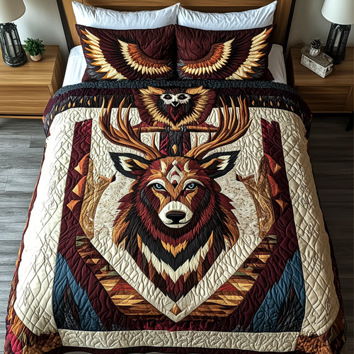 Wild Totem 3-Piece Quilted Bedding Set NCU0NVH076