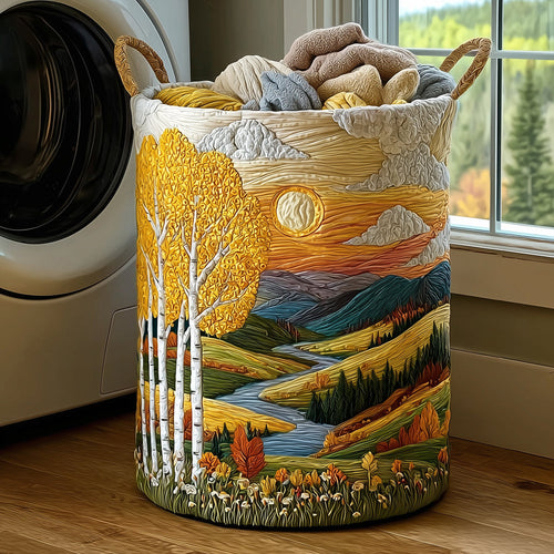 Wildflower Hills Quilted Laundry Basket NCU0TH2980