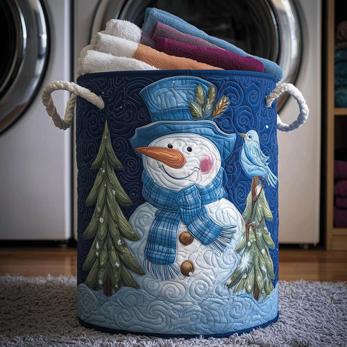 Winter Friends Quilted Laundry Basket NCU0TH3166