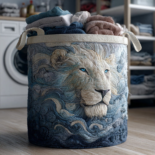 Winter Majesty Lion Quilted Laundry Basket NCU0HNH091