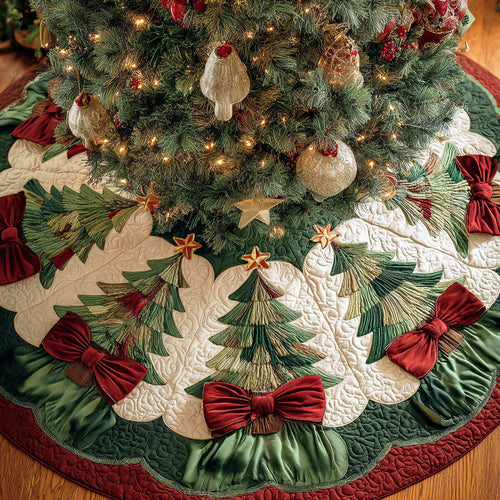 Winter Whirl Bliss Christmas Quilted Tree Skirt NCU0NTD750