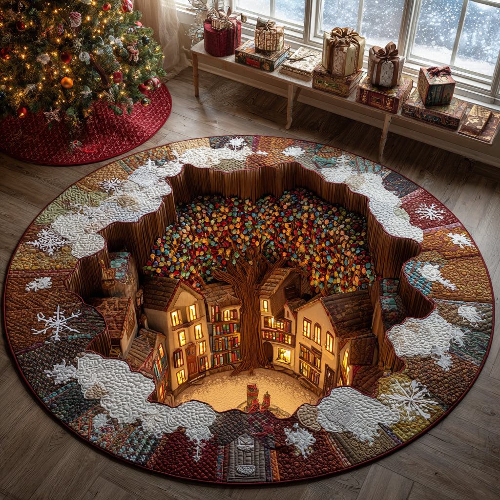 Book Chamber Tree Quilted Round Mat NCU0DV1316 main image 1