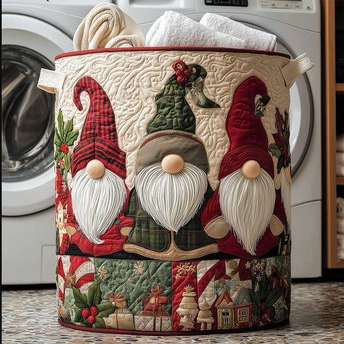 Xmas Gnome Quilted Laundry Basket NCU0TH3146