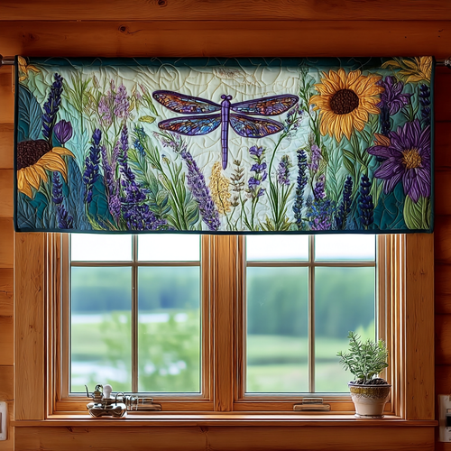 Golden Dragonfly Quilted Valance NCU0PVL569