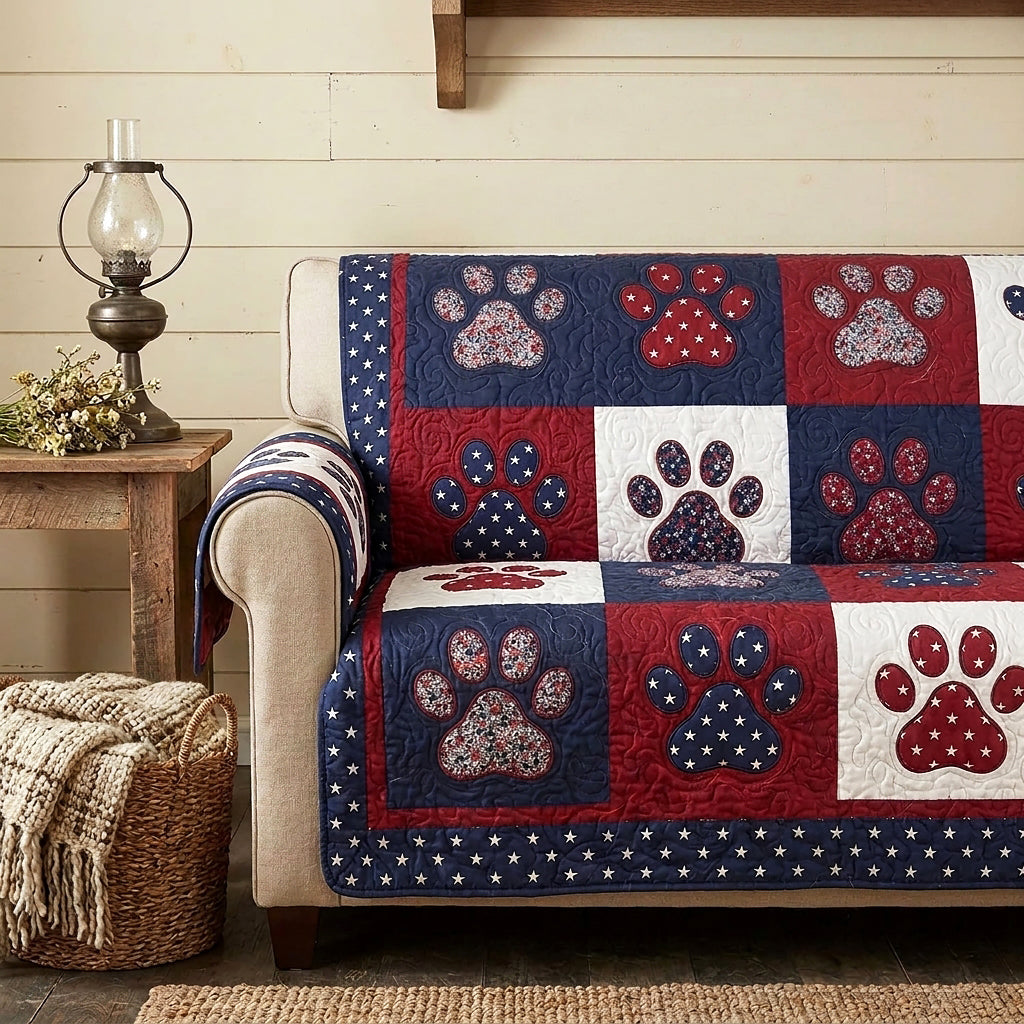 Patriotic Paws Quilted Sofa Cover NCU0NTV1060
