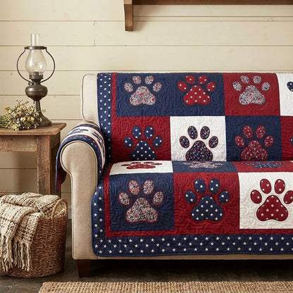 Patriotic Paws Quilted Sofa Cover NCU0NTV1060