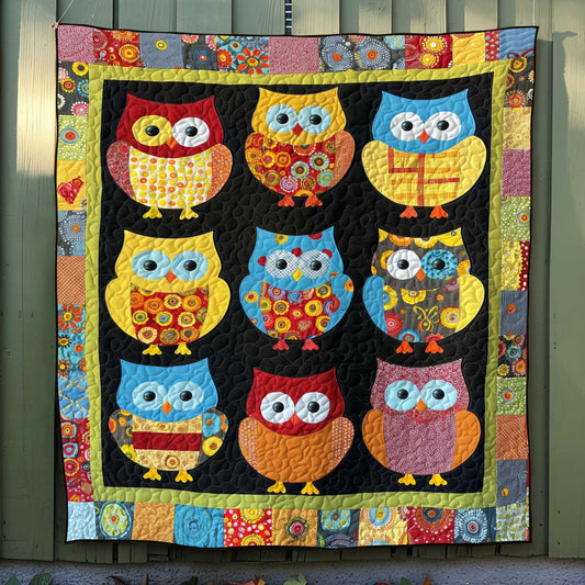 Cozy Coloful Owl Quilted Blanket NCU0HY016