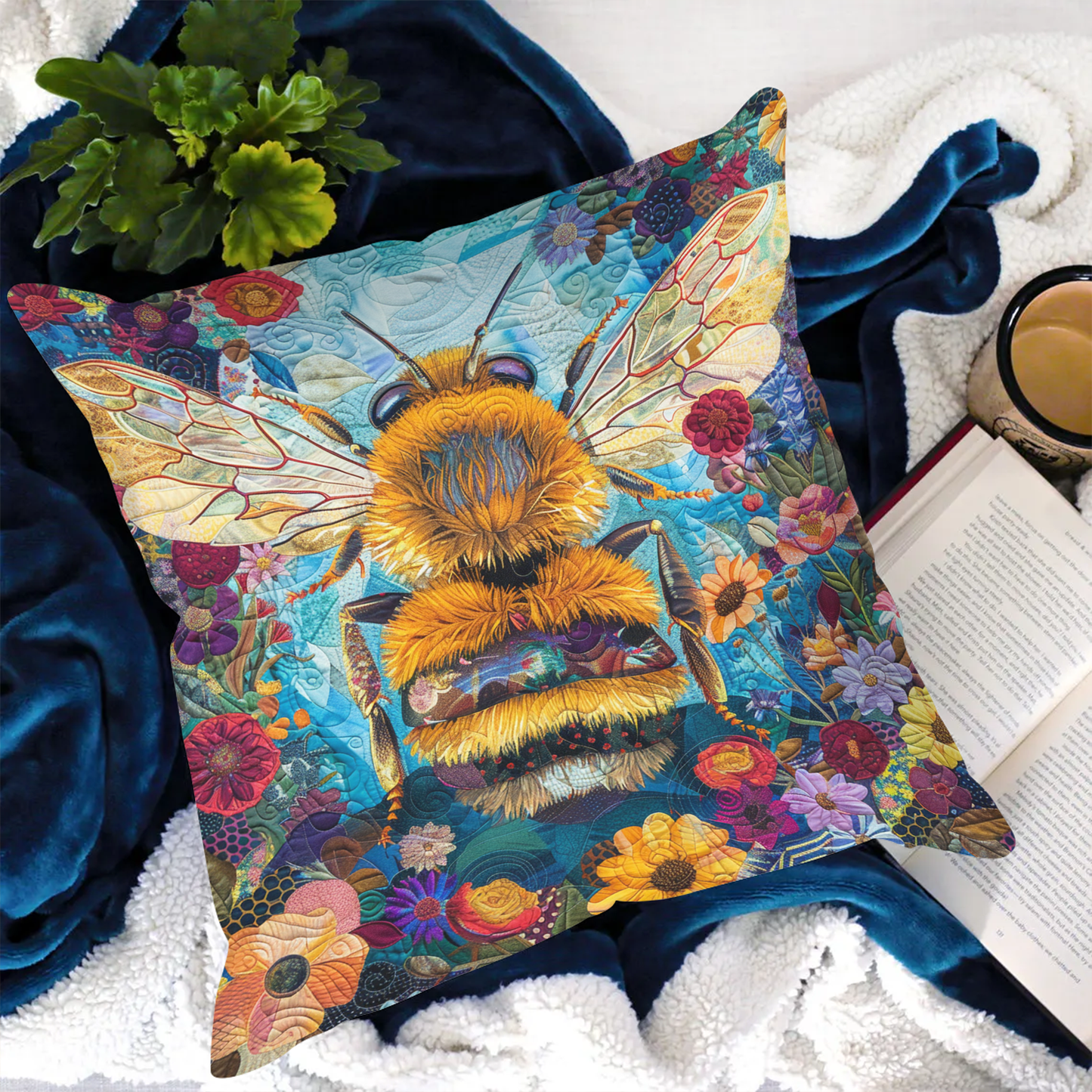 Bee Paradise Quilted Pillow Case NCU0NT957