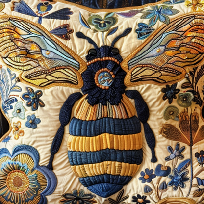 Golden Bee Quilted Pillow Case NCU0NT948