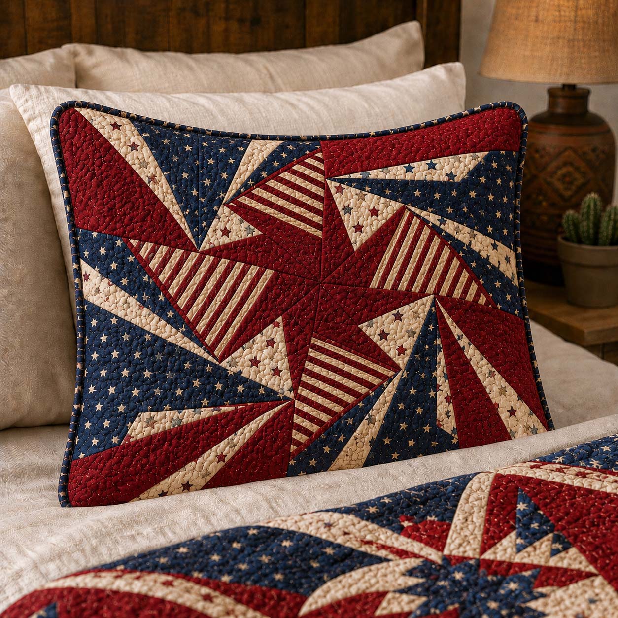 Freedom Barn Star Quilted Bedding Pillow Case NCU0DQQ0901