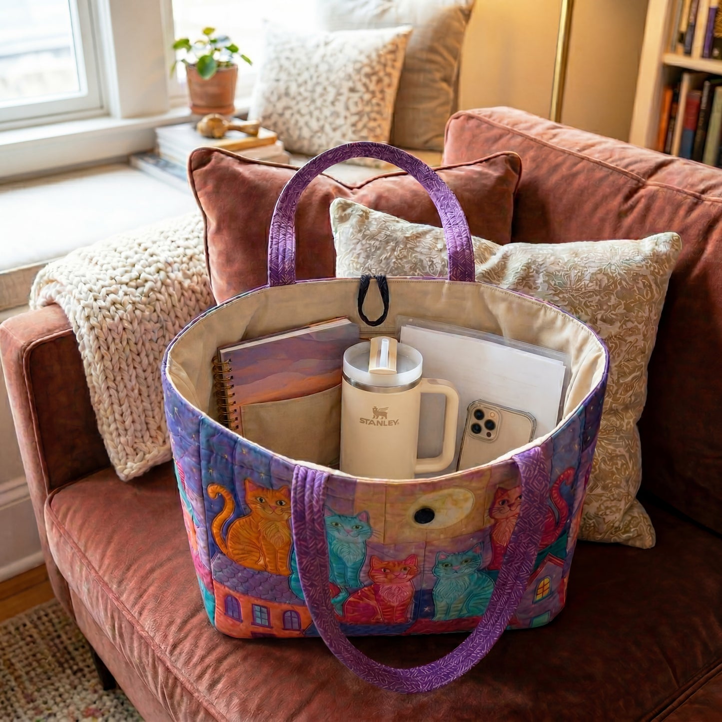Color Cats Quilted Classic Tote Bag NCU0NTD1849