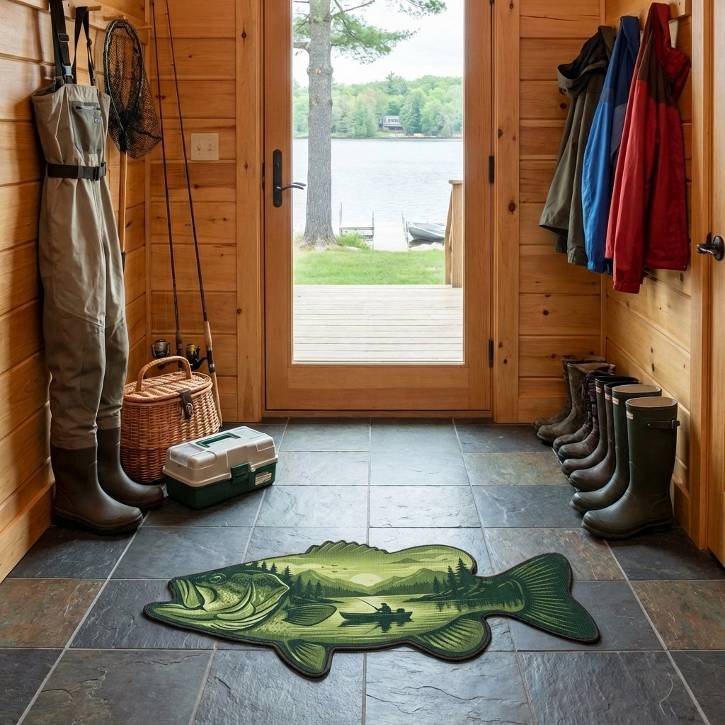 Lake Bass Custom Shape Doormat NCU0NTV1018