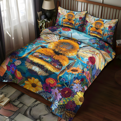 Bee Paradise 3-Piece Quilted Bedding Set NCU0NT958