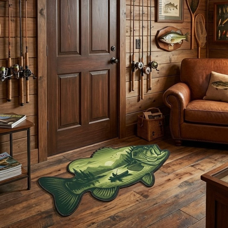 Lake Bass Custom Shape Doormat NCU0NTV1018