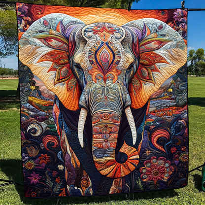 Elephant of the Sun Quilted Blanket NCU0DK656