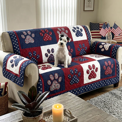 Patriotic Paws Quilted Sofa Cover NCU0NTV1060