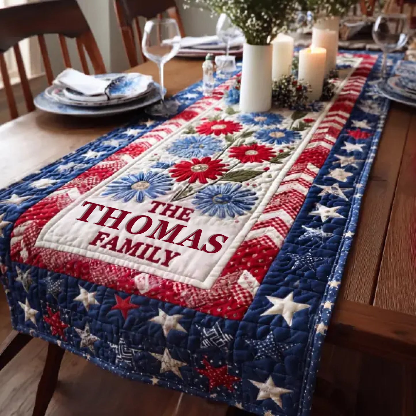 Heirloom of Honor Personalized Quilted Table Runner_mk 1