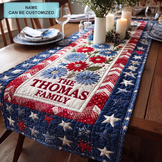 Heirloom of Honor Personalized Quilted Table Runner