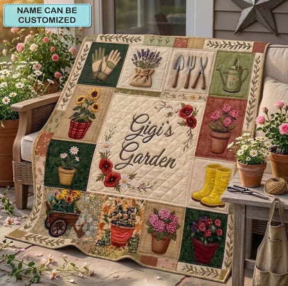 Farmhouse Garden Personalized Quilted Blanket