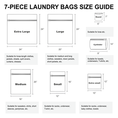 7-Piece Premium Mesh Laundry Bags Set