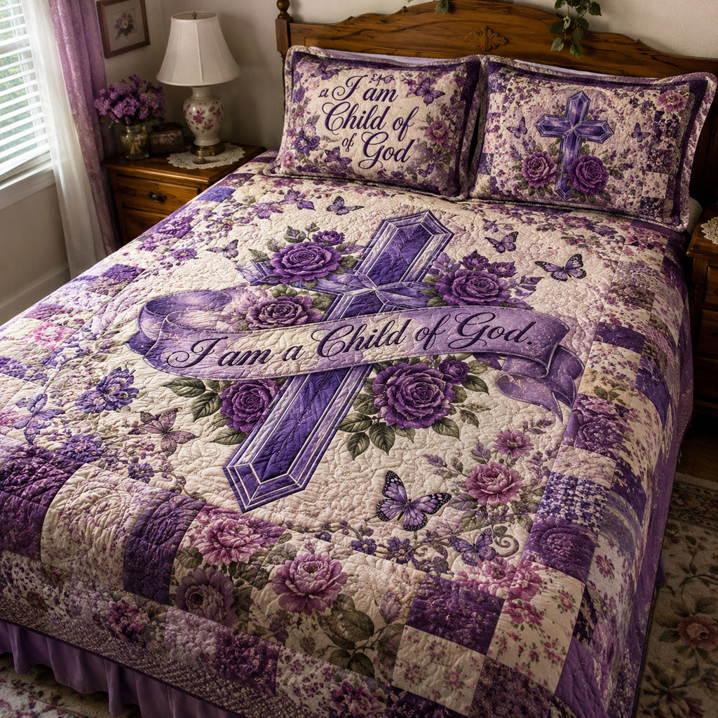A Child Of God 3-Piece Quilted Bedding Set NCU0PTT3373