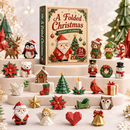 CHRISTMAS KICKOFF 40% OFF - A Folded Christmas Advent Calendar 2026 - 24-Day Festive Countdown, Acrylic Charms Blind Box - Gift For Origami Lovers AC0TH222