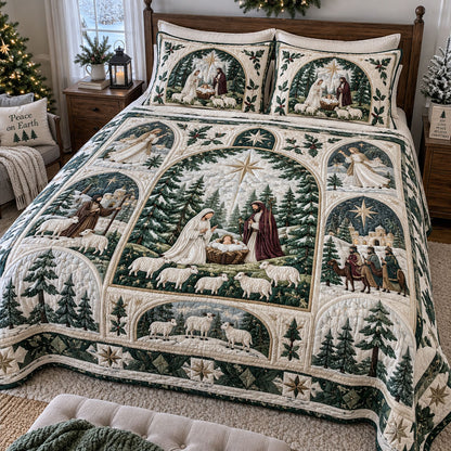 A Savior Is Born 3-Piece Quilted Bedding Set NCU0PTT3467