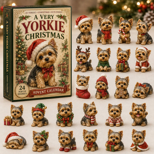CHRISTMAS KICKOFF 40% OFF - A Very Yorkie Christmas Advent Calendar 2026 - 24-Day Festive Countdown, Acrylic Charms Blind Box - Gift For Yorkshire Terrier Lovers AC0NT101