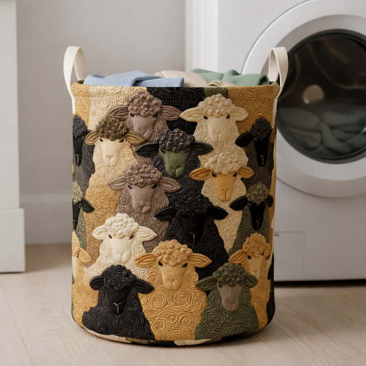 Abstract Sheep Quilted Laundry Basket NCU0HNH914