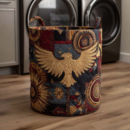 Abstract Tribal Eagle Quilted Laundry Basket NCU0HNH521