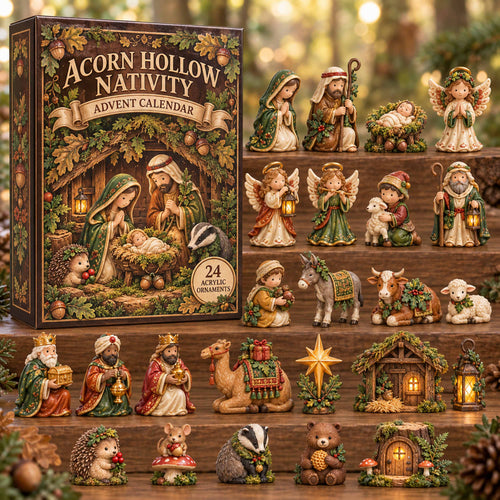 CHRISTMAS KICKOFF 40% OFF - Acorn Hollow Nativity Advent Calendar 2026 - 24-Day Festive Countdown, Acrylic Charms Blind Box - Gift For Family NCU0NTD2219