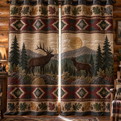 Acorn Oak Meadow Quilted Curtains NCU0PVL1139