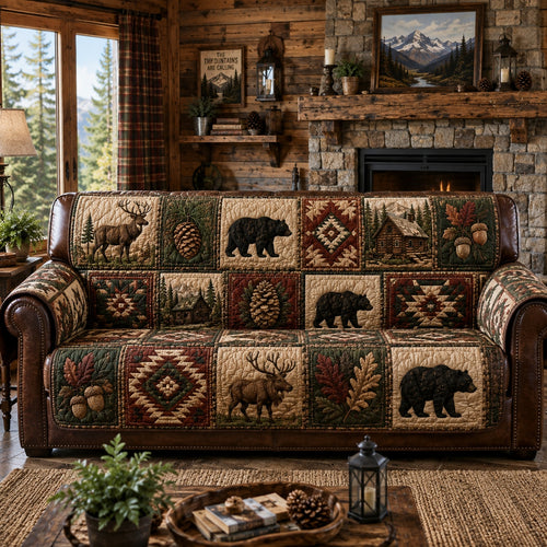 Acorn Oak Whisper Quilted Sofa Cover NCU0PVL1080