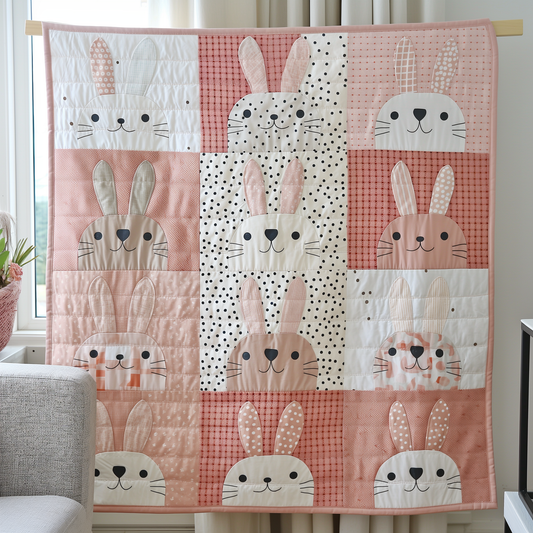 Adorable Bunny Patch Quilted Blanket NCU0TL282