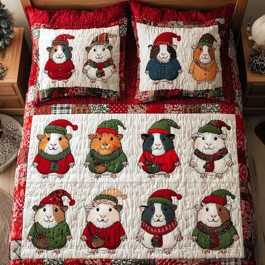 Adorable Guinea Pig 3-Piece Quilted Bedding Set NCU0TH3777