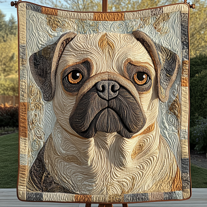 Adorable Pug Quilted Blanket NCU0TL1814