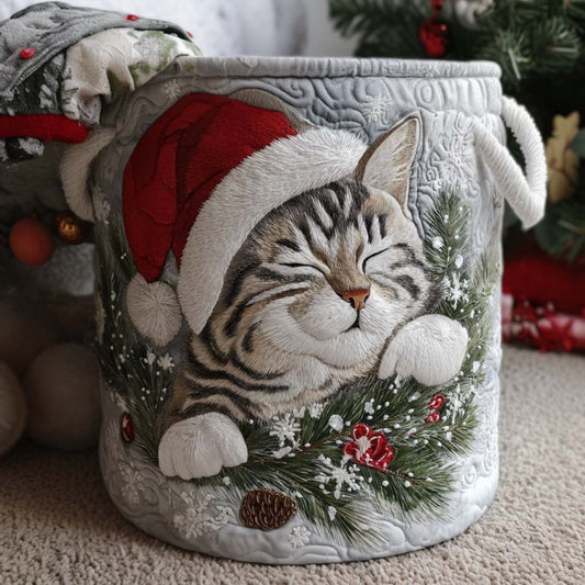 Adorable Santa Paws Quilted Laundry Basket NCU0NNT2196