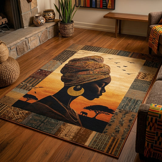 African Dusk Silhouette Area Rug NCU0HNH1010